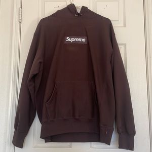 Authentic Brown Supreme Box Logo Hoodie